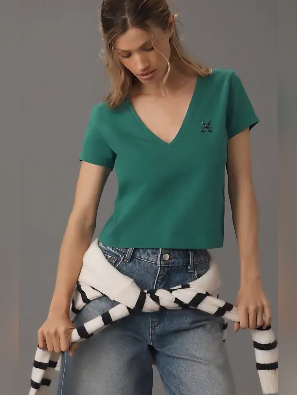 Anthropologie, Maeve V-Neck Short-Sleeve Tee